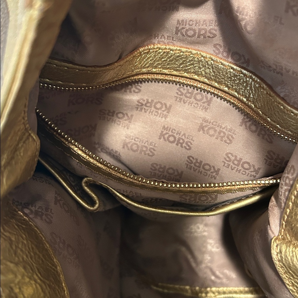 Michael Kors Bronze Metallic Hobo Bag - Picture 4 of 8